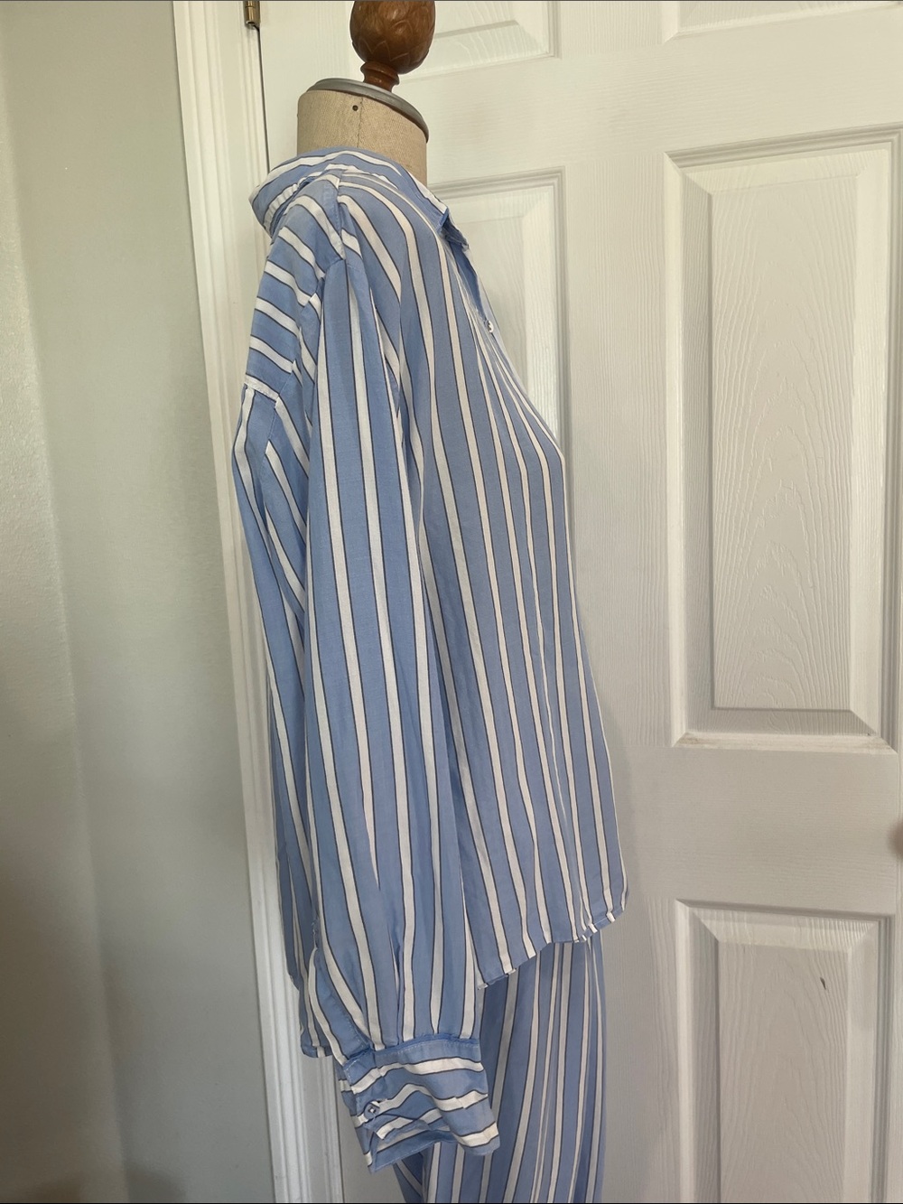 Stars Above Striped simply cool fabric sleepwear Pajama Set blue white women’s L - Picture 6 of 16